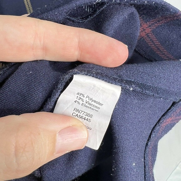 J. Crew Plaid Shift Dress w/ Pockets Short Sleeve Size 2 Navy Multicolor School - Picture 3 of 4